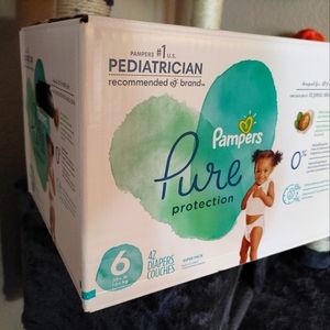 42 ct Pampers Pure SIZE 6.. SEALED BOX count diapers HUGE DISCOUNT! Not Huggies